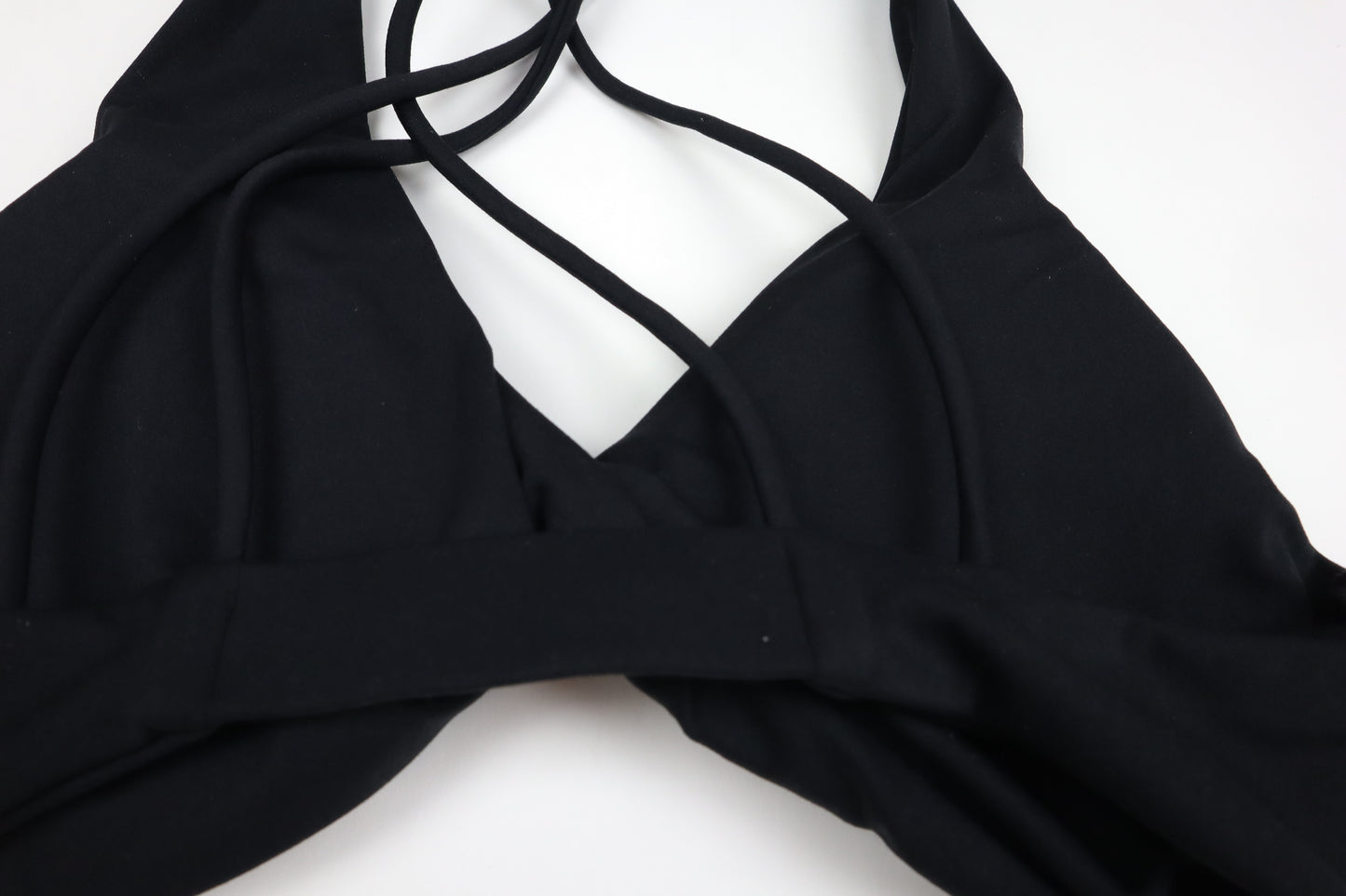 Twist-front bra with a double criss-cross back.